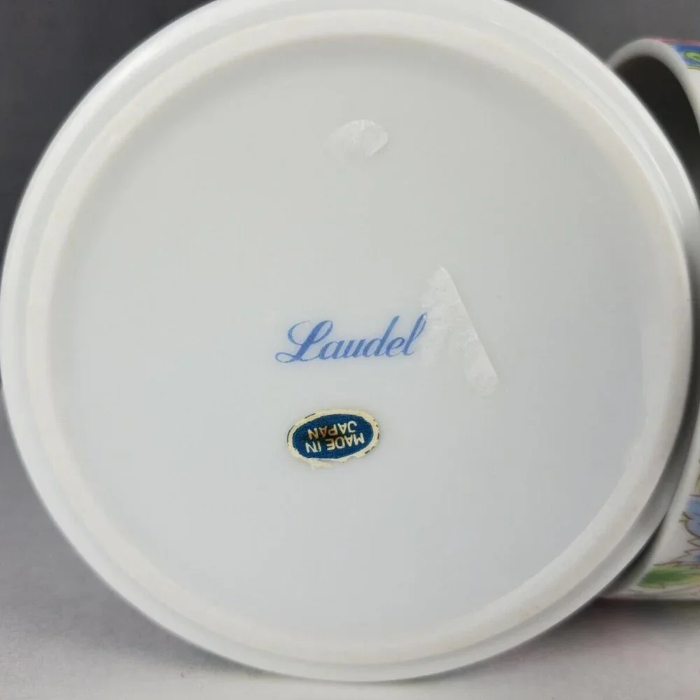 Laudel Floral Oriental Fine Bone China Large Round Deep Trinket Box Japan Made